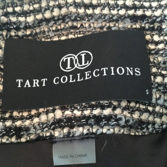 Tart Collections Amber Jacket Metallic Tweed Moto Style Zip Gray Combo,SizeS,NEW - Picture 4 of 11